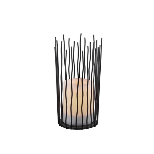 LED-solcellsbordslampa Coro med flameffekt