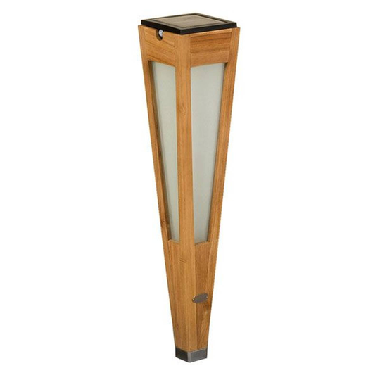 LED-solcellsfackla Tecka med sensor, 52 cm, teak