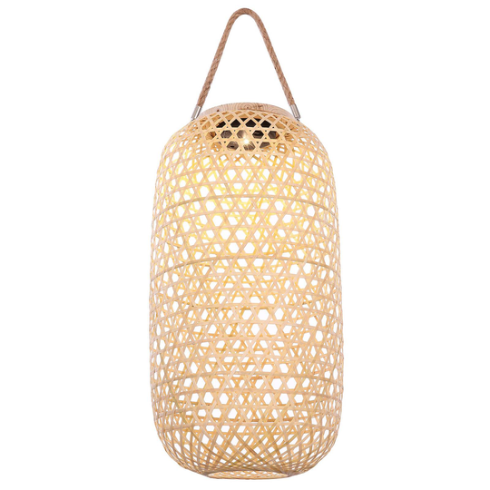 LED-solcellslampa 33671 lykta av flätad bambu