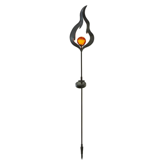 Solar-jordspettslampa Melilla Flamme m LED-lampor