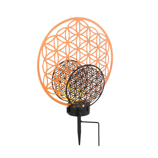LED-dekorationssolcellslampa 36614 guld svart