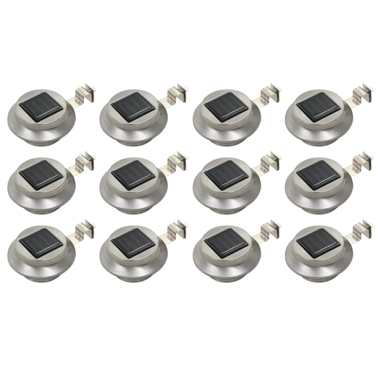Solcellslampor 12 st LED runda 12 cm vit