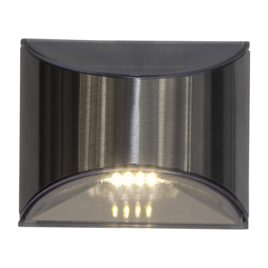 LED-solcellsvägglampa Wally, silver, 2-set