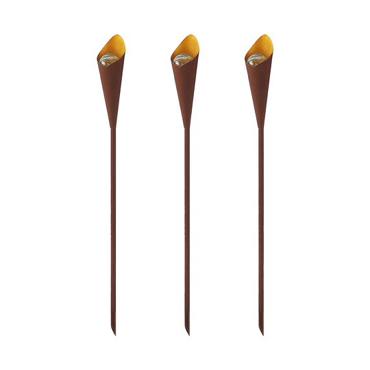 Lindby Jalf LED-solcellslampa, 3-pack, rostfärg