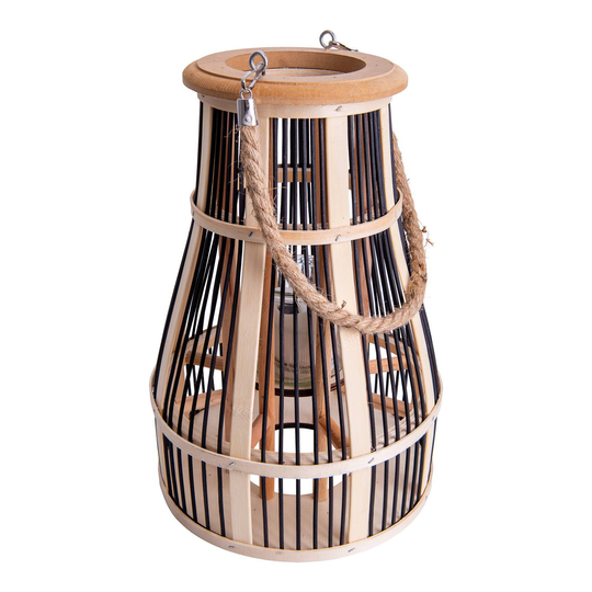 LED-solcellsdekorationsbelysning korg svart/natur