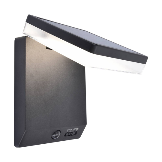 LED-solcellsvägglampa Moze, justerbar med sensor