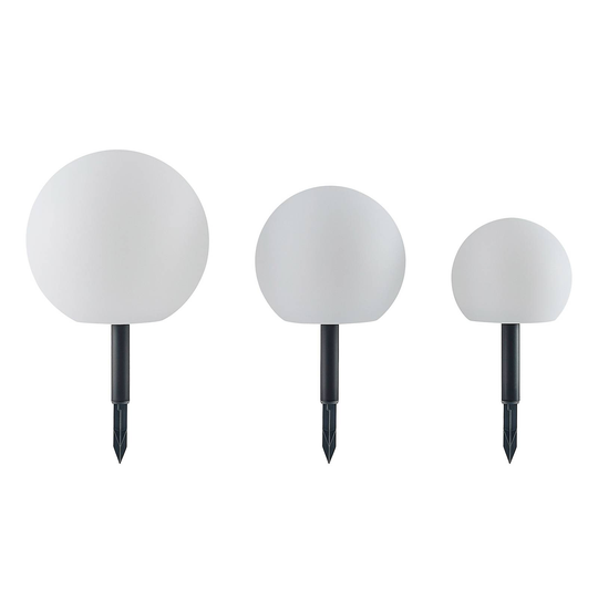 ELC Diela LED-solcellslampa, kula, vit, 3-pack