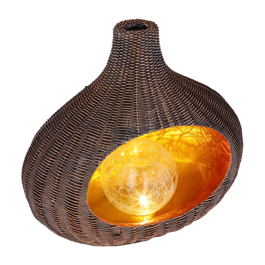LED-solcellslampa 33525 brun, guld med glaskula