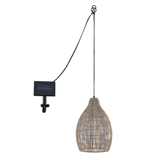 Lindby Amelika LED-solcellspendellampa rottinglook