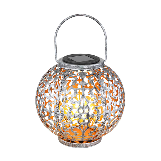 LED-solcellsdekorationskula 36742 stansning silver