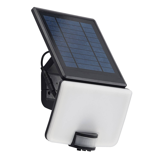 Prios Yahir LED-solcellsväggspot svart