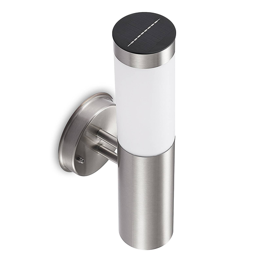 Lindby Sirita LED-solutomhusvägglampa, stål