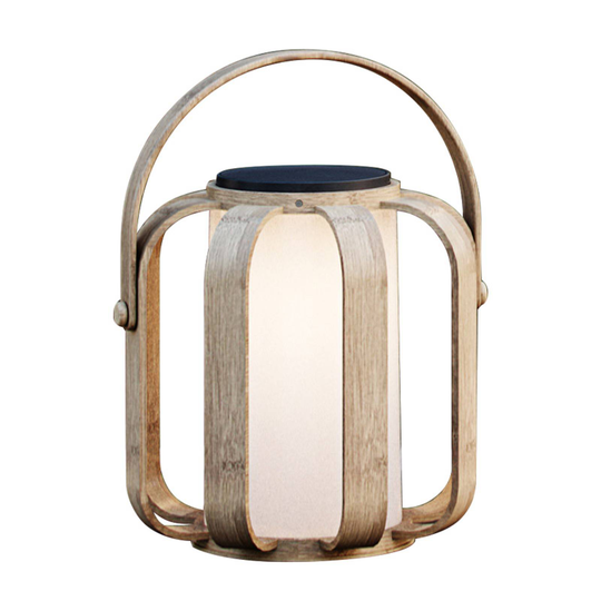 LED-dekorationsbelysning med solcell Bob av bambu