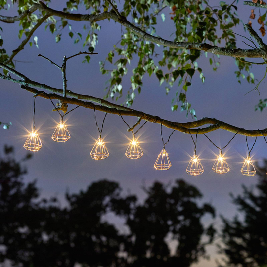 LED-soldriven ljusslinga Geo, 10 lampor