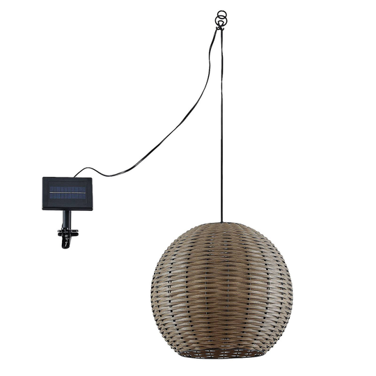 Lindby Catrica LED-solcellspendellampa rottinglook