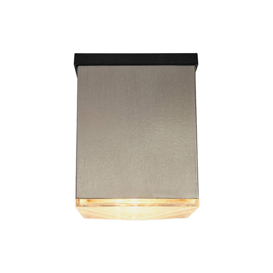 LED-utomhusvägglampa Tyson, solcell, kantig, klar