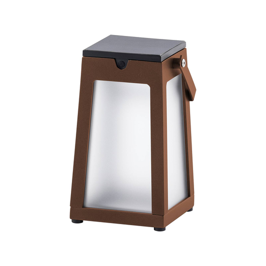 LED-solcellslykta Tinka bärbar, corten