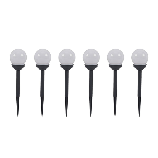 Lindby Haukur LED-solcellsmarkspett, 6-pack