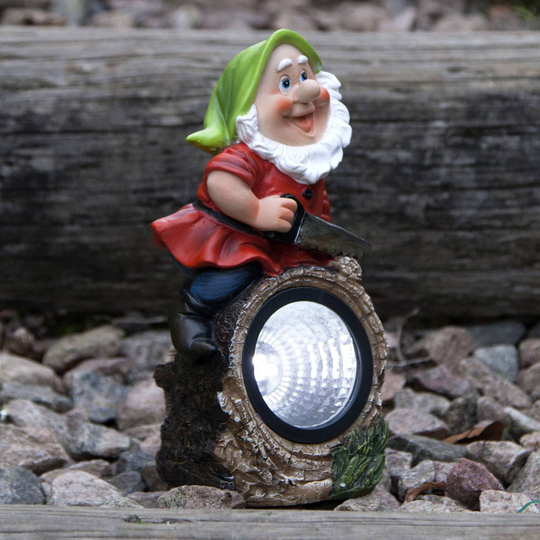 LED-solcellslampa Gnomy, skogshuggare