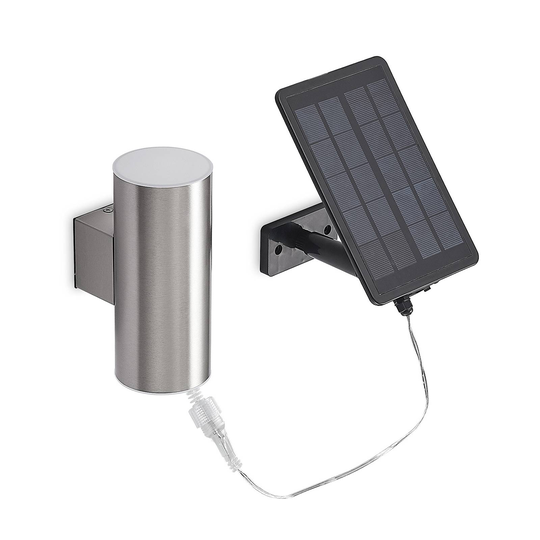 Lindby Maurun LED-solvägglampa, silver