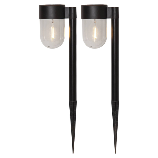 Solcellsdriven LED-sockellampa Cupola i 2-set