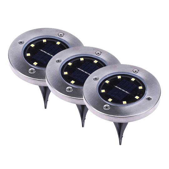 Soldriven LED-markspettslampa Ronda i 3-pack