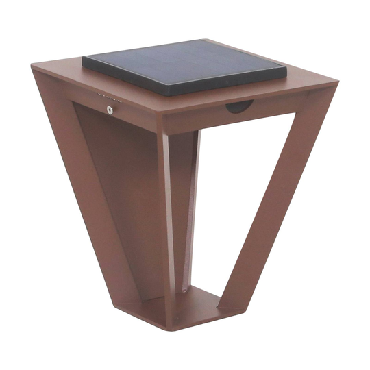 LED-solcellsvägglampa Metro med sensor, corten