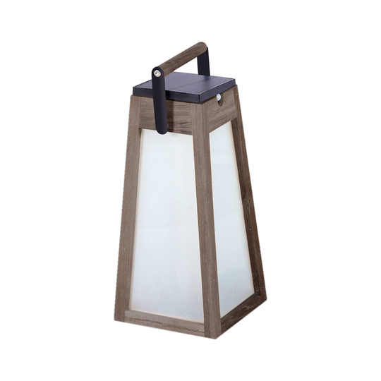 LED-solcellslykta Tecka, teak Duratec grå 39 cm