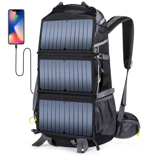 Eceen vandringsryggsäck med solpanel (grå, 20W)
