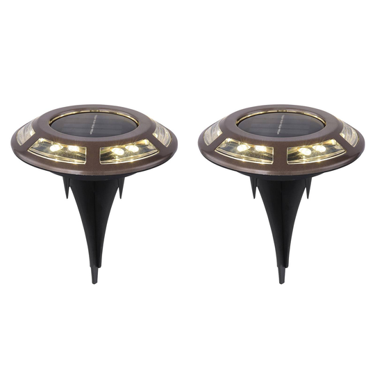 Solgolvinbyggnadslampa 36415-2 stål 2-pack