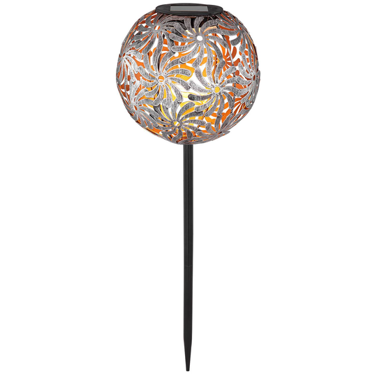 LED-solcellslampa 33632 med metallkula, silver