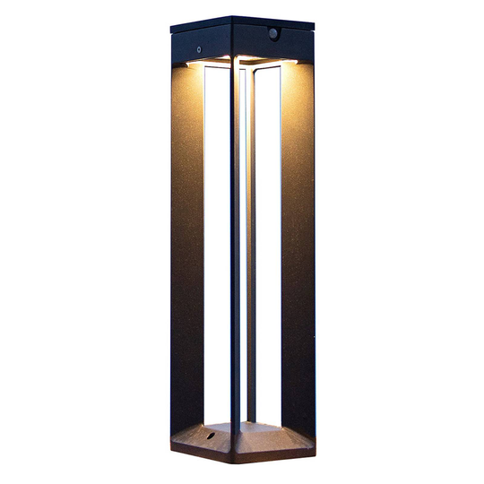 LED-solcellslampa Borne med sensor, 45 cm, grå