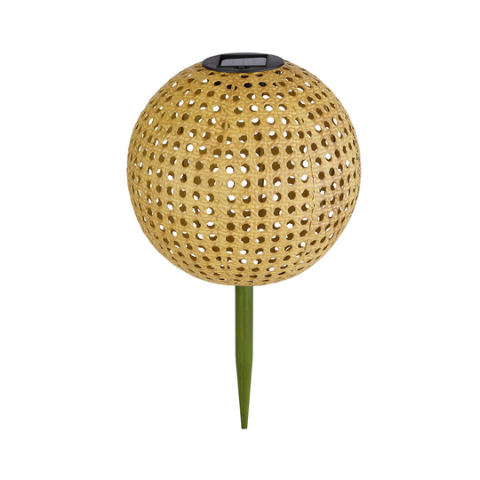LED-solcellslampa 36672 markspett kula bambuoptik