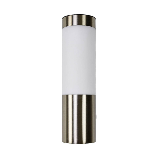 Cylindrisk LED-solarvägglampa Aleeza, rostfritt
