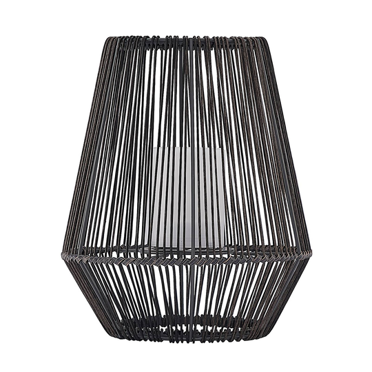 Lindby Kaati LED-solcellslykta, rottinglook, 26 cm