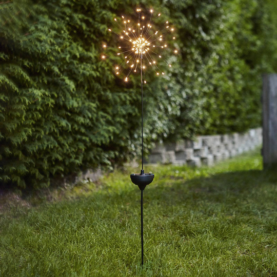 LED-solcellslampa Firework med markspett 100 cm