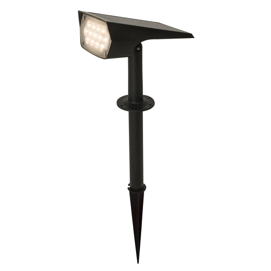 Prios Helier LED-solcellsspotlight med markspett