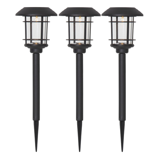 Solcellsdriven LED-sockellampa Fride i 3-set