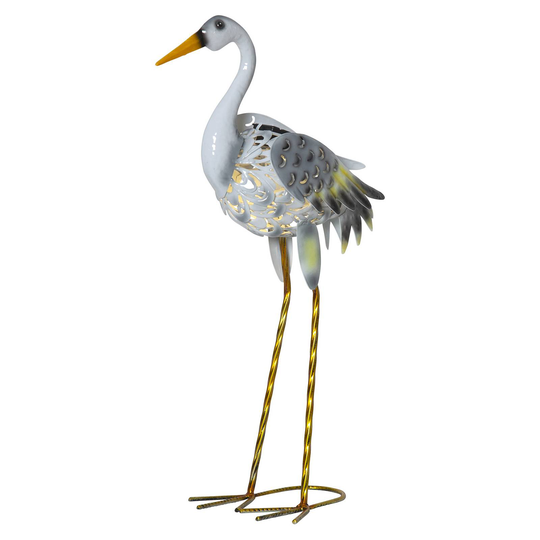 LED-solcellslampa Heron som hägerfigur