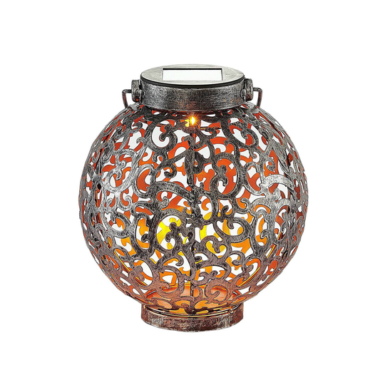 Lindby Adriano LED-solcellslykta, ornament, silver
