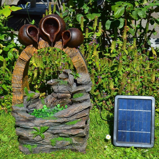 Solcellsfontän med batteri - "Krukor över brunn"