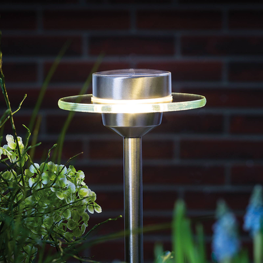 Rostfri solarlampa Ufo med LED IP44