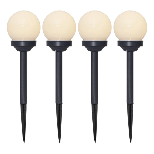 Solcellsdriven LED-sockellampa Glob i 4-set