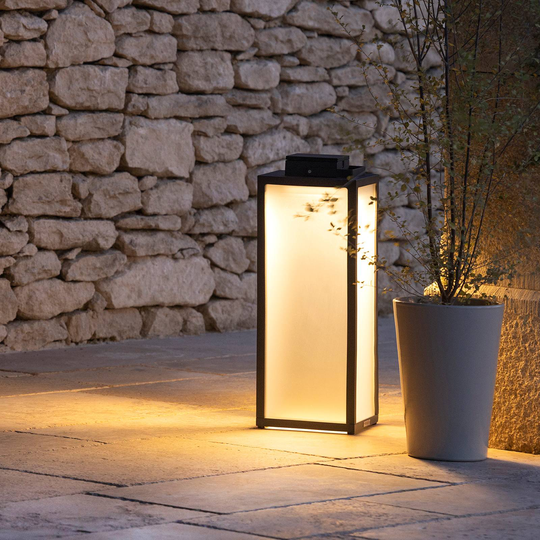 LED-solcellslykta Tradition, antracit, höjd 65 cm