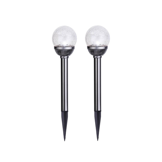 LED kulformade solarstavar i 2-pack