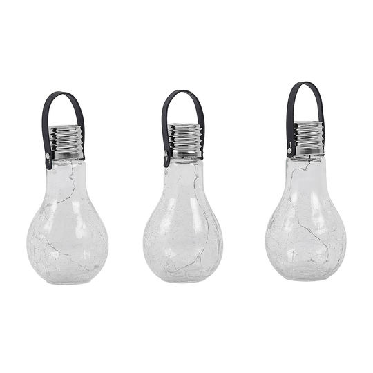 Lindby Shams LED-solcellslampa, päronform, 3-pack
