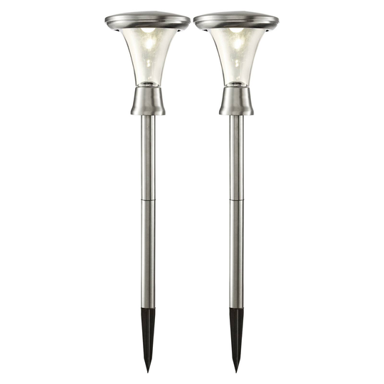 Solcellsdriven LED-sockellampa Turin i 2-set