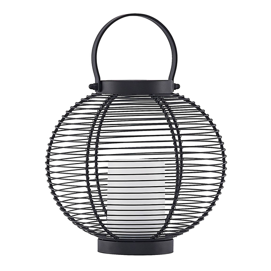 Lindby Mairuna LED-solcellslykta, svart, 22,7 cm
