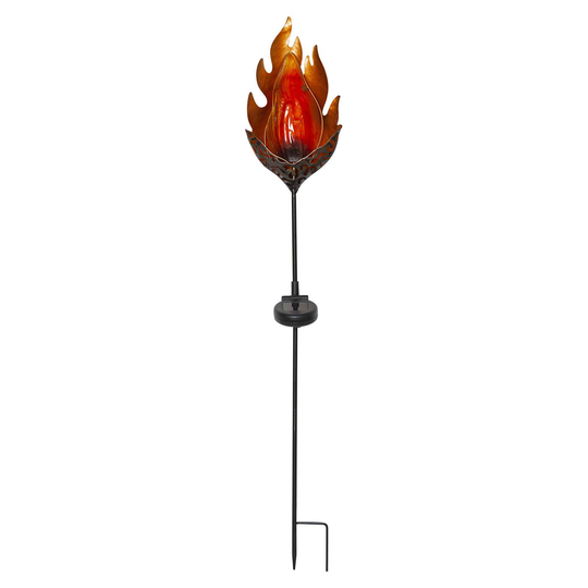 LED-solcellslampa Melilla Flame i flamform